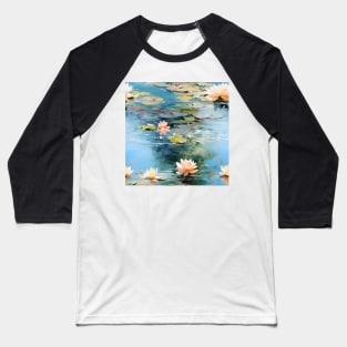 Monet Style Water Lilies 19 Baseball T-Shirt